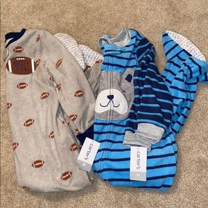 Toddler boys fleece footed pajamas